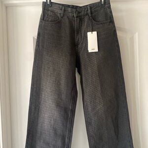 JNBY Washed Black 100% Cotton Relaxed Straight Leg Jeans Women’s Size S NWT